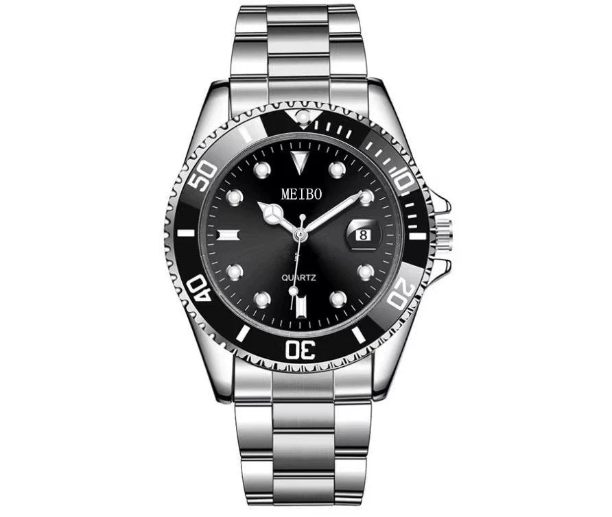 luckacco new fashion men luxury calendar quartz watch mens famous stainless steel casual watches relogio masculino male wristwatches hot