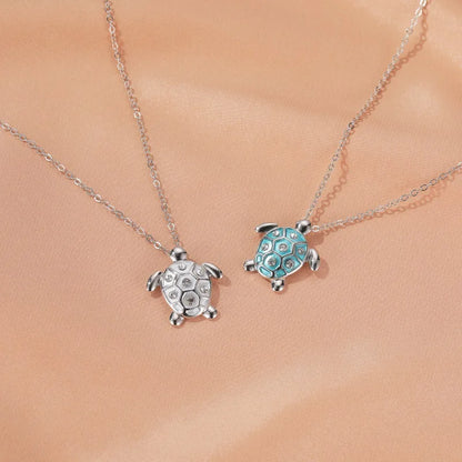 Luckacco New Style INS Fashion Tortoise Pendant Zircon Necklace Choker For Charm Woman Silver Color Punk Trendy Animal Neck Jewelry Gifts