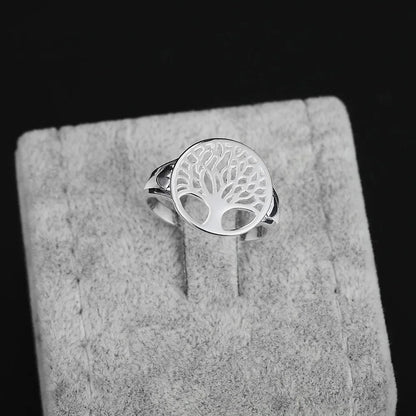 Luckacco Andara 925 Sterling Silver Ring Tree of Life Rings For Women Wedding Party Glamour Jewelry Gifts R892