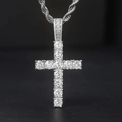 Luckacco daily picks 60Cm Twisted Chain Long Necklace for Women/Men Fashion Luxury Cubic Zirconia Cross Pendant Necklace Gift Love Accessories