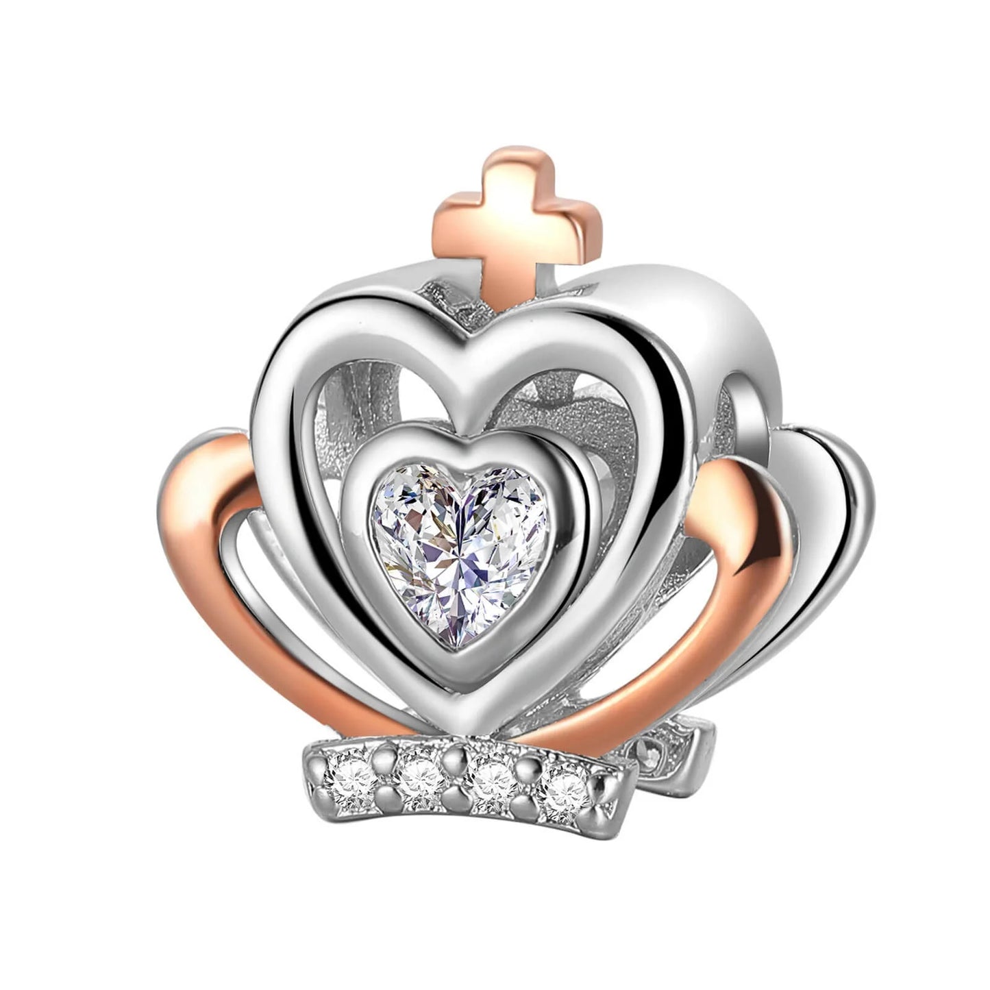 luckacco crown charms skull bead original 925 sterling silver inlaid zirconium pendants fit bracelet necklace jewelry lover gift