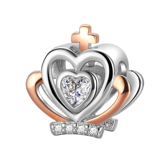 Luckacco Crown Charms Skull Bead Original 925 Sterling Silver Inlaid Zirconium Pendants Fit Bracelet Necklace Jewelry Lover Gift