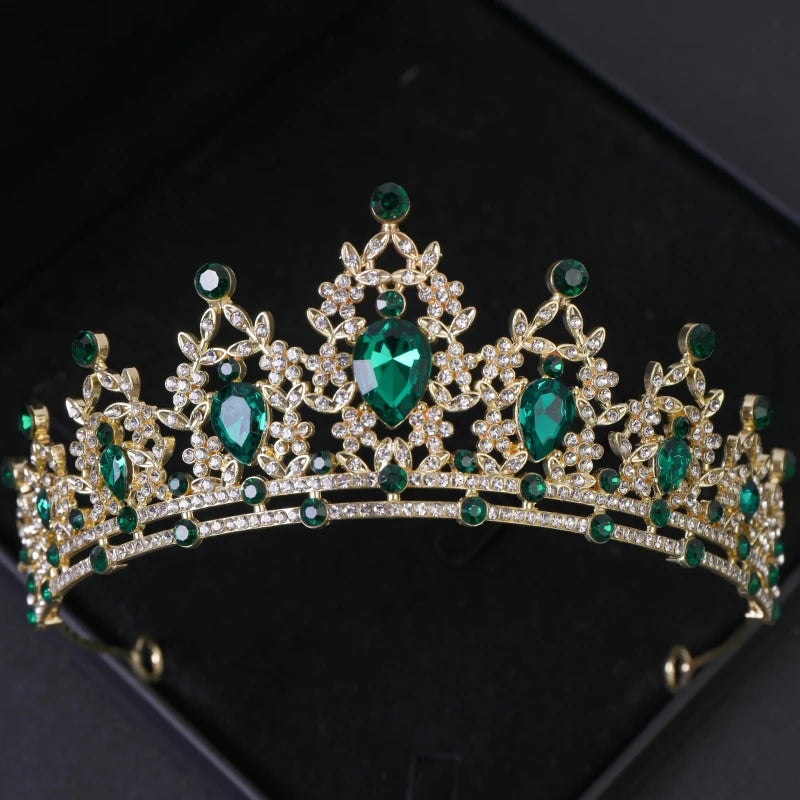 luckacco bridal headwear green-colour women's fashion party crown girl performance tiaras