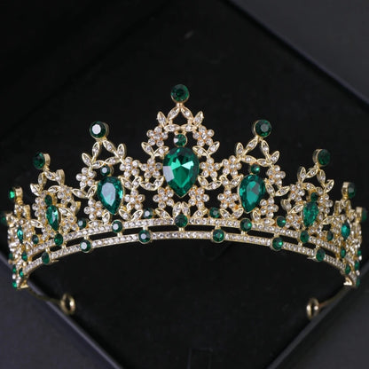 Luckacco Bridal Headwear Green-Colour Women's Fashion Party Crown Girl Performance Tiaras