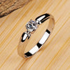 Luckacco daily picks Single Round Cubic Zircon Rings for Women Engagement Wedding Band Accessories Simple Elegant Female Rings Fashion Jewelry