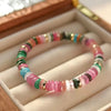 Luckacco Summer Cool Elastic Bracelet Color Beads Dopamine Girl Versatile Natural Stone Bead Trend 2024 New