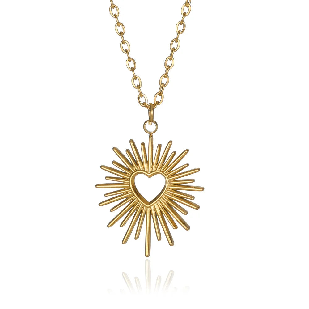 luckacco zircon heart cross necklaces for women vintage geometric surrounded by vines choker necklace aesthetic fashion jewelry gift 2025