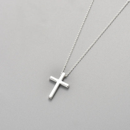 Luckacco 925 Sterling Silver Necklace For Women Adjustable Simple Cross Shape Necklace O-Chain Choker Necklaces Birthday Gift Chocker