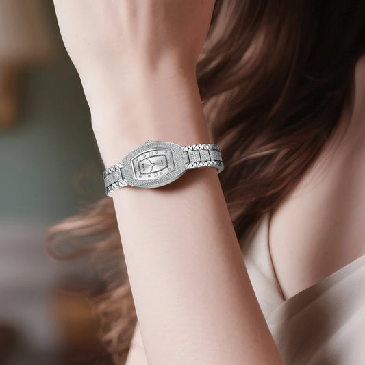 Luckacco LIGE New Original Design Luxury Diamond Watch For Women Elegant Watches Fashion Out Sport Stainless steel Waterproof Mille Clock