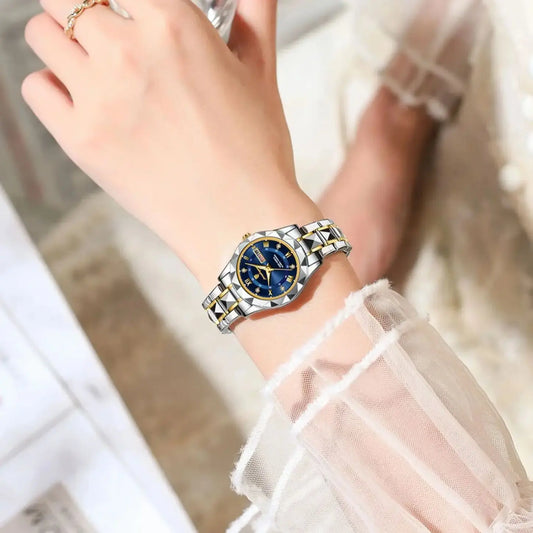 Luckacco POEDAGAR Fashion Ladies Wristwatch Week Date Luminous Waterproof Woman Watch Stainless Steel Luxury Women's Quartz Watches reloj