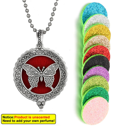 Luckacco New Aroma Kaleidoscope Retro Necklace Antique Locket Pendant Magnetic Perfume Essential Oil Diffuser Locket Aromatherapy Jewelry