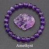 Luckacco Natural Amethyst Quartz Crystal Bead Bracelet Health Bracelet for Women Weight Loss Fatigue Pressure Fatigue Relief Yoga Jewelry