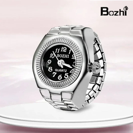 Luckacco Vintage Punk Quartz Finger Watch Ring for Women Men Couple Rings Digital Watches Elastic Stretchy Finger Band Ring Jewelry Clock