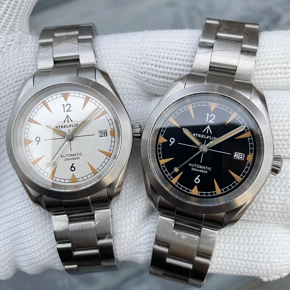luckacco steelflier official sf751 luxury fashion mechanical wristwatch nh35 movement super luminous 20bar waterproof classic dive watch