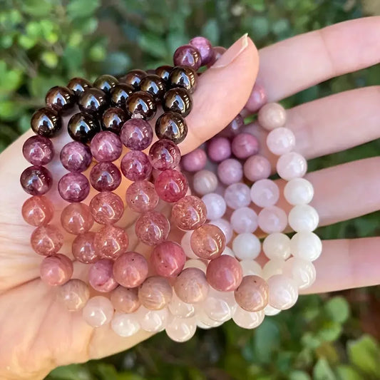 Luckacco 8mm Natural Stone Beaded Bracelet for Women Lucky Attract Love Wealth Good Luck Colorful Bracelet Jewelry Birthday Gift
