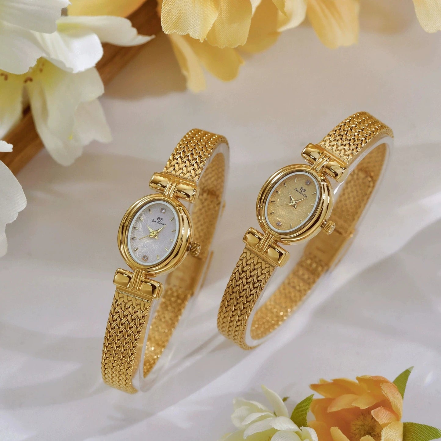 luckacco high quality women watches 2025 vintage luxury jewelry wheat bracelet quartz ladies watch small dial elegant watch for women