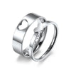 Luckacco Stainless Steel Hollow Heart Puzzle Couple Rings 