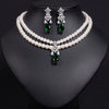 Luckacco Women's Light Luxury Design Imitation Pearl Water Droplet Necklace Earring Set Fashionable And Versatile Niche Design Sense Set