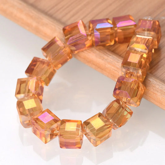 Luckacco 3mm 4mm 6mm 8mm 10mm Cube Square Faceted Czech Crystal Glass Loose Crafts Beads  Lot for Jewelry Making DIY Part 1