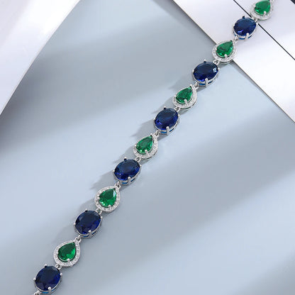 Luckacco Amethyst Purple Zircon Tennis Bracelets Female Real S925 Silver Plated Gemstone Bracelet for Women Birthday Gift