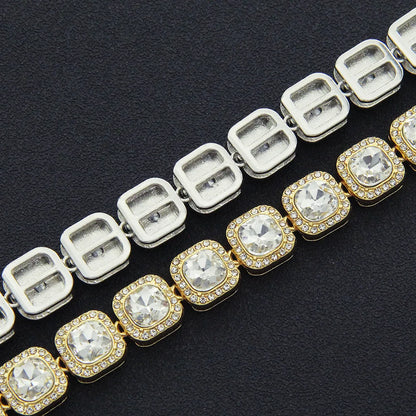 Luckacco HNSP 12MM Ice Chain Necklace Bracelet For Men Women Neck Hip Hop Tennis Chain Jewelry Accessories