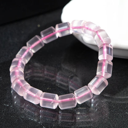 Luckacco TIMESWIND Authentic Mozambique Pink Crystal Bucket Beaded Fashion Jewelry Women Bracelet with Certificate