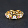 Luckacco Stylish young art petal colorful gemstone hollow romantic lady sterling silver ring