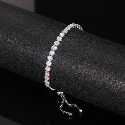 Luckacco daily picks Adjustable Draw Bracelet for Women Full Bling Crystal Cubic Zirconia Exquisite Female Hand Accessories Statement Jewelry