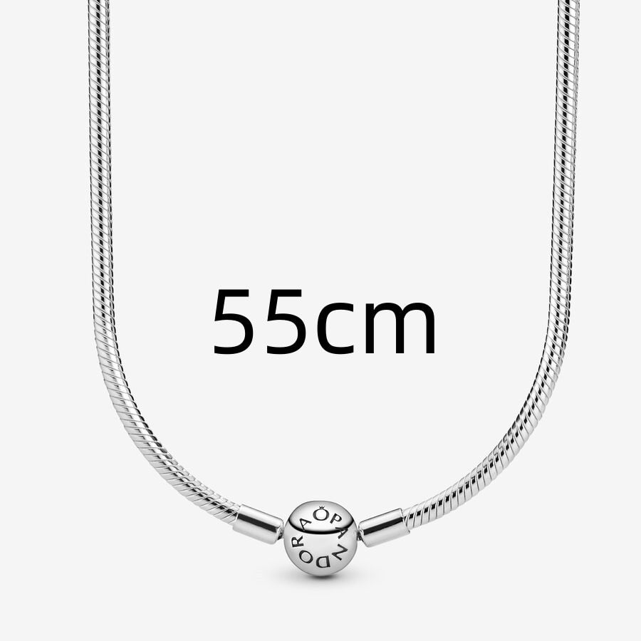 Kenora Jewelry women's hot sell popular snake chain 925 sterling silver necklace suitable for Pandora DIY charm jewelry - luckacco