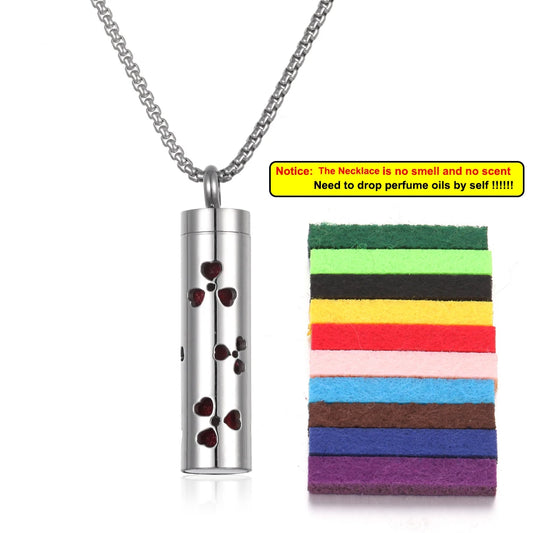 Luckacco Long Strip Stainless Steel Aromatherapy Necklace Perfume Diffuser Essential Oil Diffuser Pendant Necklace Jewelry Accessories