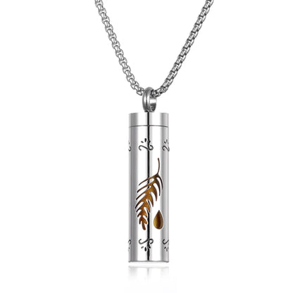 Luckacco Long Strip Stainless Steel Aromatherapy Necklace Perfume Diffuser Essential Oil Diffuser Pendant Necklace Jewelry Accessories