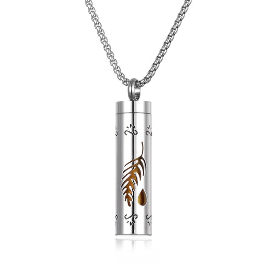 Luckacco Long Strip Stainless Steel Aromatherapy Necklace Perfume Diffuser Essential Oil Diffuser Pendant Necklace Jewelry Accessories
