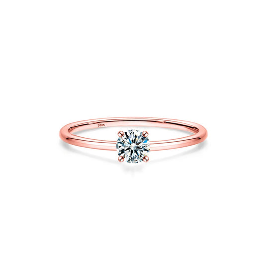 Luckacco Simple Fine Rea D Color Moissanite Diamond Ring 925 Sterling Silver Party Wedding Band Rings for Women Engagement Jewelry
