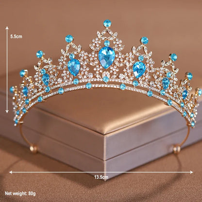 Luckacco Bridal Headwear Green-Colour Women's Fashion Party Crown Girl Performance Tiaras