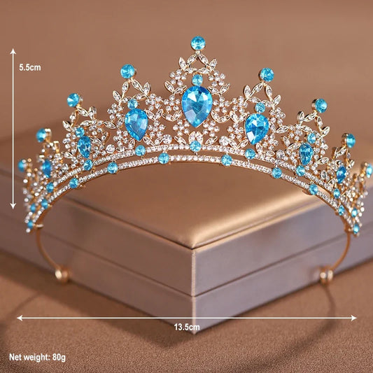 Luckacco Bridal Headwear Green-Colour Women's Fashion Party Crown Girl Performance Tiaras