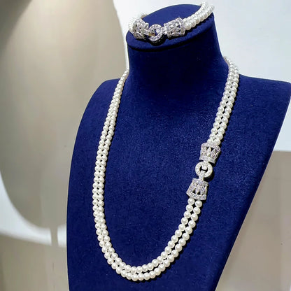 Luckacco SUYU Women's Light Luxury Design Elegant Imitation Pearl Necklace Versatile Unique Design Bracelet Fashion Sweater Chain