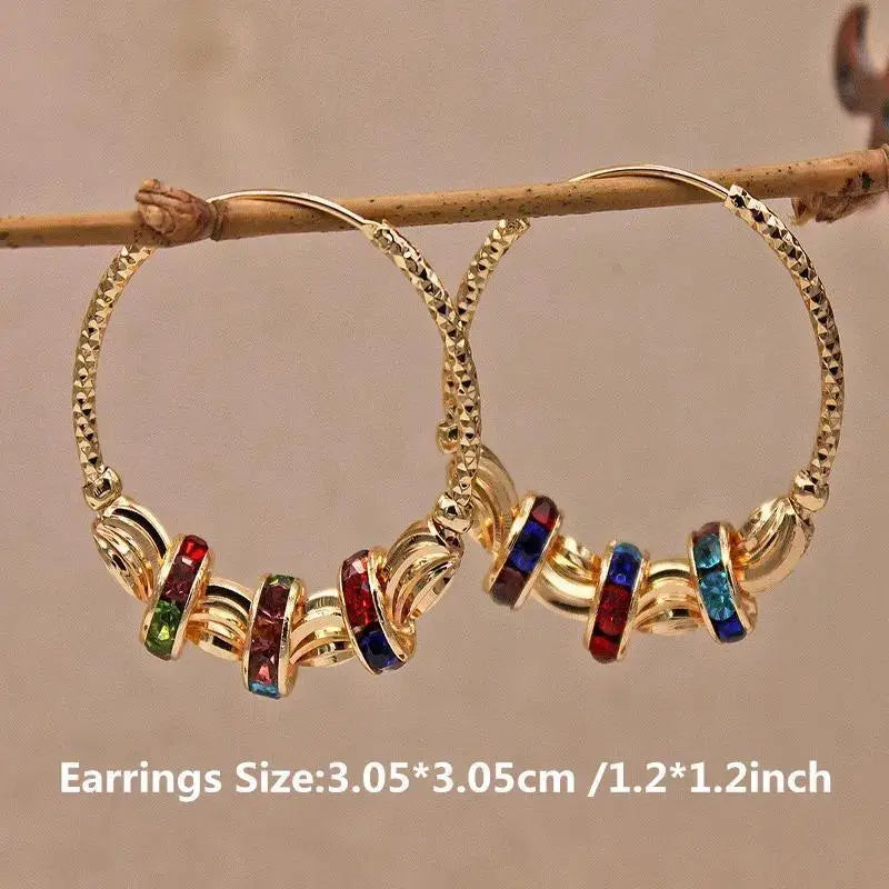 luckacco retro metal crescent earrings bohemian water drop tassel earrings