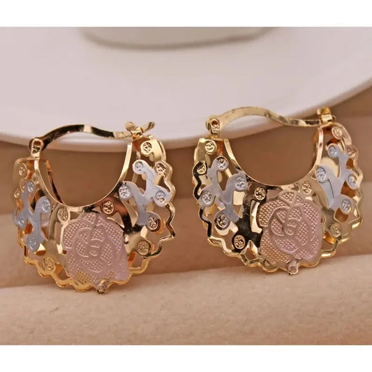 Luckacco Stylish 14K Gold Plated Hoop Earrings for Women - Perfect ForWeddings, Parties, and Birthdays