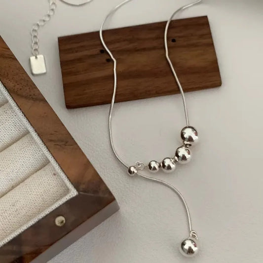 Luckacco PANJBJ 925 Sterling Silver Moonstone Necklace for Women Girl Individuality Geometric Simple Jewelry Birthday Gift