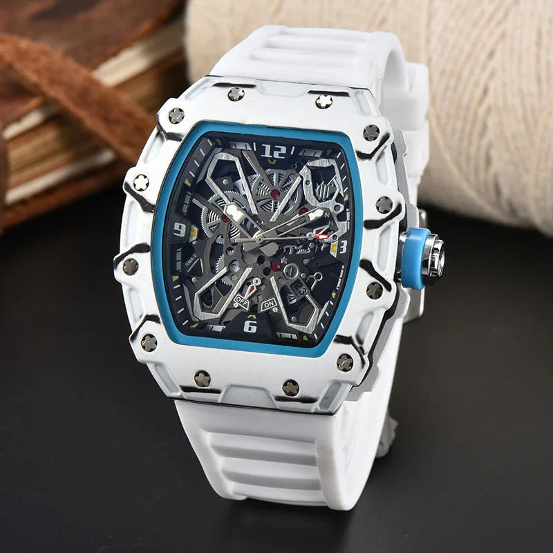 luckacco foreign trade new men's watch wholesale color line hollow dial quartz watch simple fashion watch spot