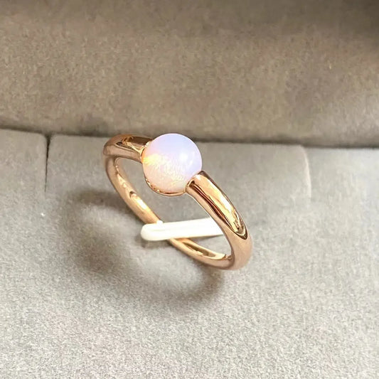 Luckacco 6mm Simple Round Ring Starry Sky Style Ring Blue Crystal Ring For Women Fashion Jewelry Party Gift