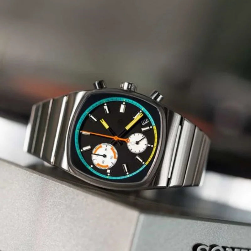 luckacco ciloa man high quality quartz watches for men retro automatic movement steeldive male stainless steel waterproof watch men's