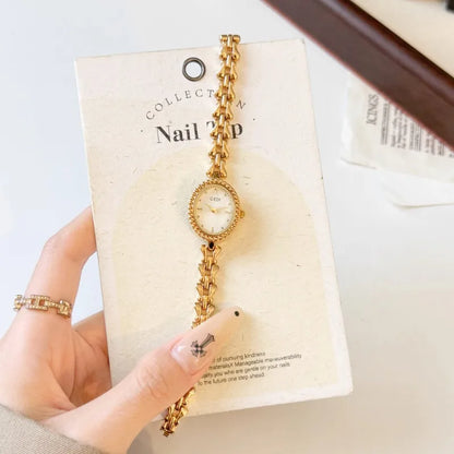 Luckacco Elegant Ladies Quartz Watch Gold Bracelet Small Wrist Clock Stylish Waterproof High Quality Watches for Women