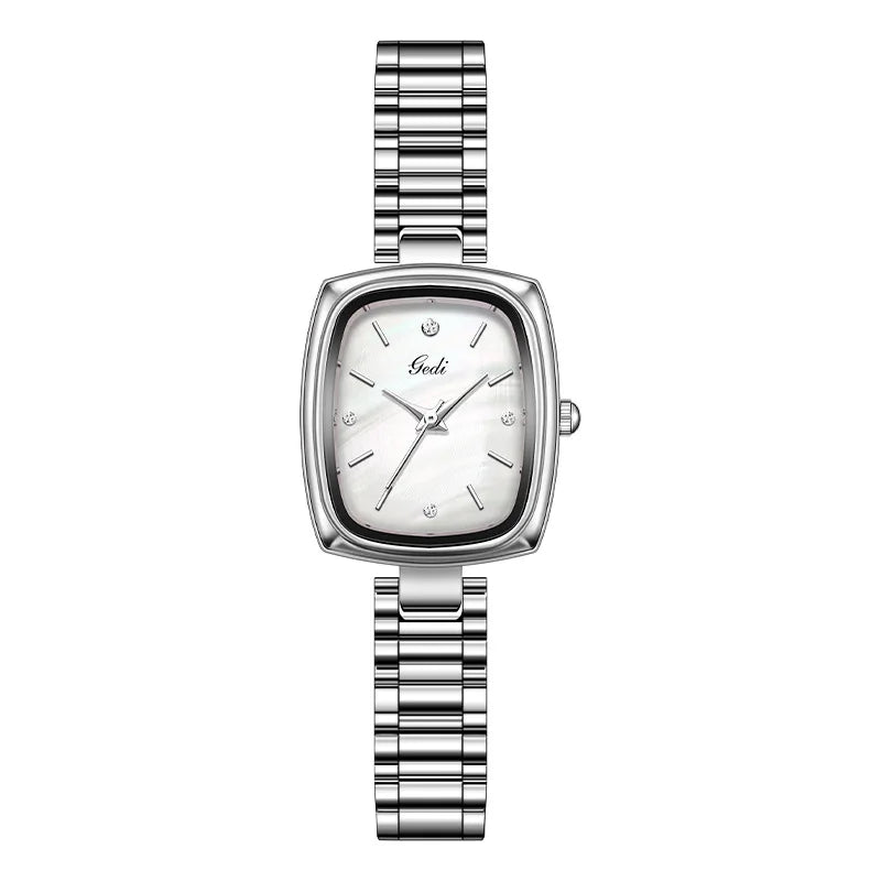luckacco bracelet watch retro tv niche high-end gold watches steel strip waterproof small dial women's fashion quartz clock wristwatches