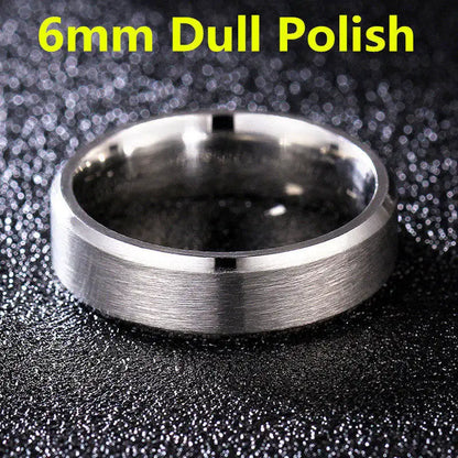Luckacco 4-8mm Dull Polish Silver Color Titanium Ring For Men and Women Personalized Ring Customize Engraved