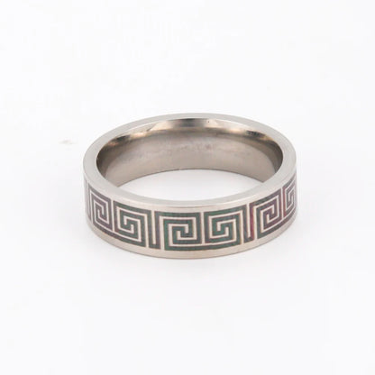 Luckacco Kkjoy Stainless Steel Anneaux Geometric pattern Rings for Women Men jewelry Wide Anillos Birthday Party Textured Travel gifts