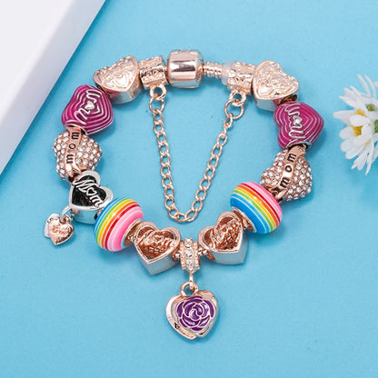 Luckacco Romantic Tower Aircraft Charm Bracelet For Women With Crystal DIY Beads Pendants Bracelet High-Quality Jewelry