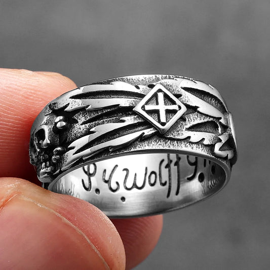 Luckacco Domineering Skull Devil Men Rings Stainless Steel Women Jewelry Retro Punk New In Rock Gothic Fashion Accessories Gift