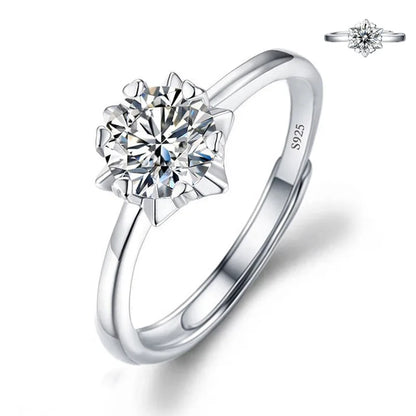 Luckacco Never Fade Luxury Classic 18K White Gold Color Ring Solitaire 2 Carat Zirconia Diamant Wedding Band Women Jewelry Accessories