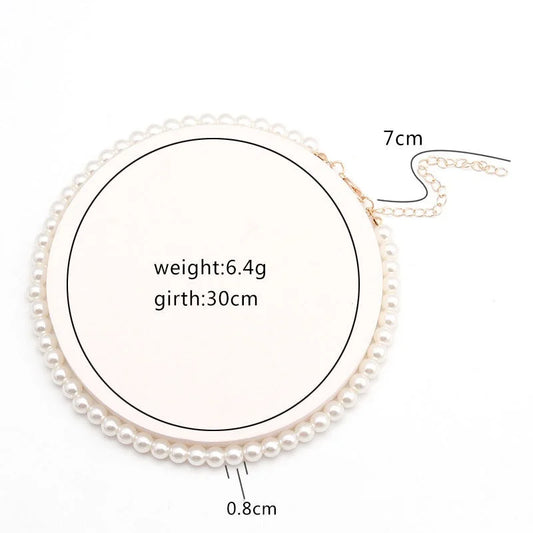 Luckacco Elegant Big White Imitation Pearl Beads Choker Clavicle Chain Necklace For Women Wedding Jewelry Collar New  Dropshippi